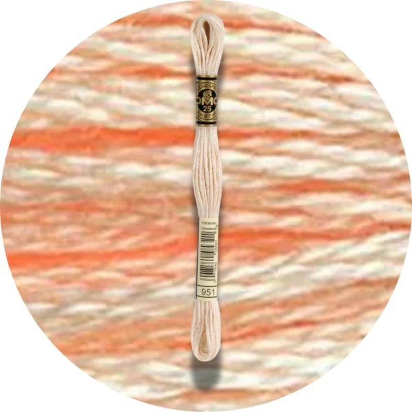 DMC Mouliné Spécial 25 Broderigarn, Ensfarvet, Røde/Gule/Orange nuancer